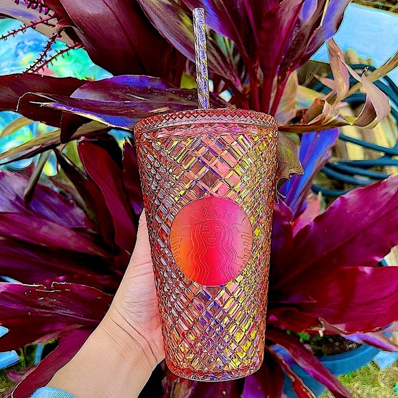 ✨Starbucks Holiday 2021💗💛Jewel Diamond bling studded⭐️Tumbler cup Rose Gold - Picture 3 of 4
